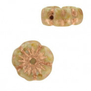 Czech Blumenperle 9mm Beige bronze light rose 03000/96826